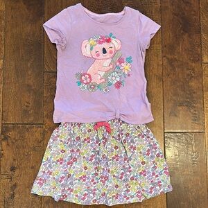 Cynthia Rowley Girls Koala Bear Floral Matching Set